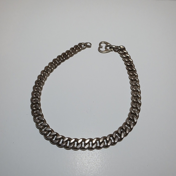 Heavy Vintage Napier Sterling Silver Cuban link Chain Necklace 14.5 In. 98 grams - Picture 1 of 6